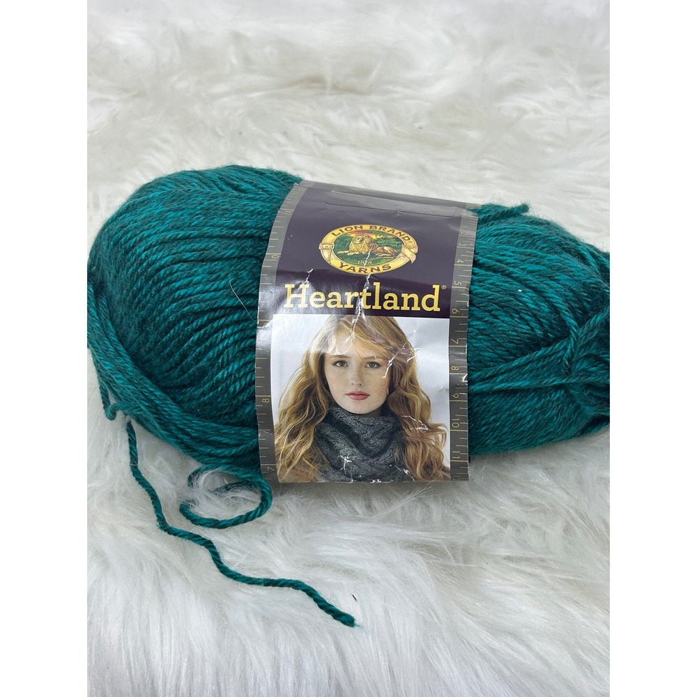 Lion Brand Heartland Yarn Medium 4 Acrylic Teal Green 5oz 251yd Knitting Crochet